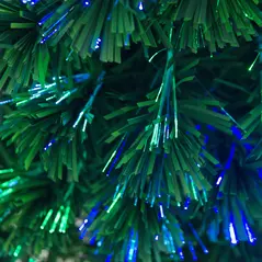 HOMCOM 4FT Green Fibre Optic Artificial Christmas Tree Xmas Colourful LED Scattered Tree with Snowflakes Ornaments Fireproofing - 9