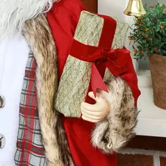 HOMCOM 4'6" Animated Santa Claus Figure, with Sound - Red - 9