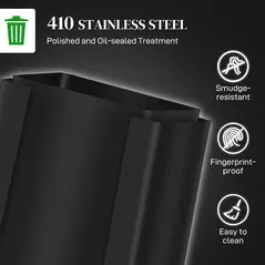 HOMCOM 50L Dual Compartment Stainless Steel Bin, with Deodoriser Holders - Black - 5