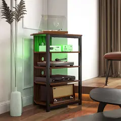 HOMCOM 4-Tier Corner TV Stand with Storage, LED Lights, Cable Management, Small TV Unit Entertainment Centre for TVs up to 29", for Living Room, Bedroom - 8