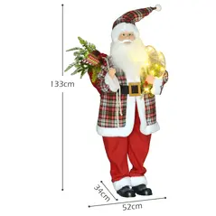 HOMCOM 4'3" Animated Santa Claus Figure, with Sound and Lights - Red/Green - 3