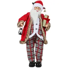 HOMCOM 4'6" Animated Santa Claus Figure, with Sound - Red - 1
