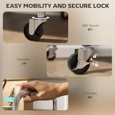 HOMCOM 4 Tier Stainless Steel Kitchen Storage Trolley with Adjustable Shelves - Silver - 6