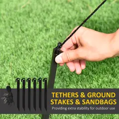 HOMCOM 4ft Christmas Inflatable Santa Claus Sledge Sleigh Reindeer Blow Up Decoration Xmas Décor for Garden - 7