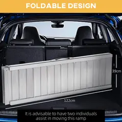 HOMCOM 4ft Folding Aluminum Wheelchair Ramp Scooter Portable Mobility Assist Suitcase Access Aid Disabled - 6