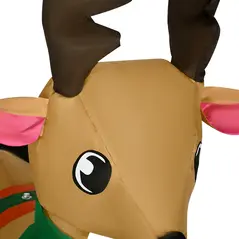 HOMCOM 4ft Christmas Inflatable Santa Claus Sledge Sleigh Reindeer Blow Up Decoration Xmas Décor for Garden - 9