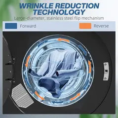 HOMCOM 4kg Compact 40-60℃  Tumble Dryer - Black - 6