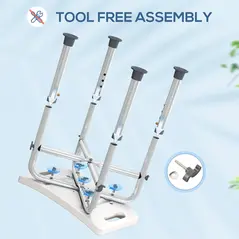 HOMCOM 44-51.5cm Aluminium Frame Shower/Bath Stool - Grey - 5