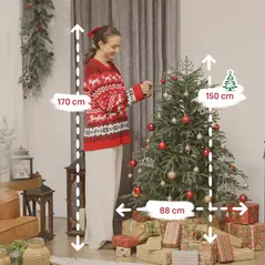 HOMCOM 5 ft Full Spruce Christmas Tree with Realistic Dense Tips, Easy Assembly - Green - 3