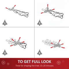 HOMCOM 4FT Artificial Fibre Optic Christmas Tree Seasonal Decoration w/ LED Lights Pre-Lit Easy Store White Blue - 7