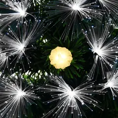 HOMCOM 4ft White Light Artificial Christmas Tree w/ 130 LEDs Star Topper Tri-Base Full Bodied Seasonal Decoration Pre-Lit Home - 9