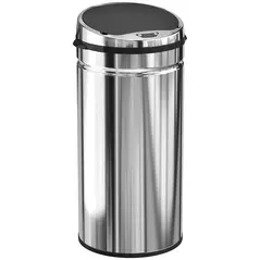 HOMCOM 42L Stainless Steel Sensor Bin - Silver Tone - 1