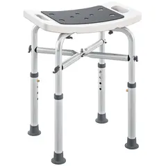 HOMCOM 44-51.5cm Aluminium Frame Shower/Bath Stool - Grey - 1