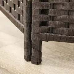 HOMCOM 4 Panel Folding Room Divider, Freestanding Privacy Screen for Living Room, Bedroom and Office, 160 x 170cm, Brown - 9