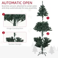 HOMCOM 5' Artificial Prelit Christmas Trees Holiday Décor with Warm White LED Lights, Decoration, Banner, Tag, Ball - 7