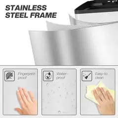 HOMCOM 40L Dual Compartment Stainless Steel Bin, with Deodoriser Holders - Silver Tone - 8