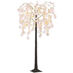 HOMCOM 450 LED Light Decorative Artificial Blossom Tree - Pink - 1