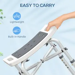 HOMCOM 44-51.5cm Aluminium Frame Shower/Bath Stool - Grey - 7