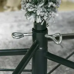 HOMCOM 4.5' Artificial Snow Christmas Trees with Frosted Branches, Warm White or Colourful LED Lights, Steel Base - 9