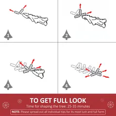 HOMCOM 4FT Christmas Tree Warm White LED Light Holiday Home Decoration, Green - 6