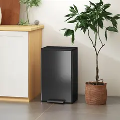 HOMCOM 45L Kitchen Bin, Pedal Bin with Soft-Close and Stay-Open Lid, Removable Inner Bucket, Odor Control for Kitchen, Office - 2