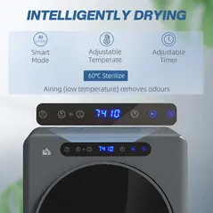 HOMCOM 4kg Compact 40-60℃  Tumble Dryer - Grey - 4