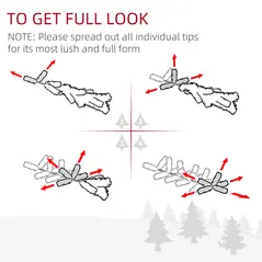 HOMCOM 4ft Artificial Prelit Christmas Tree, Snow Xmas Tree with Colourful LED Lighting Fiber Optics, Green White - 7