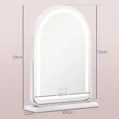 HOMCOM 43 x 59cm LED Vanity Mirror - White - 3