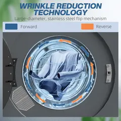 HOMCOM 4kg Compact 40-60℃  Tumble Dryer - Grey - 6