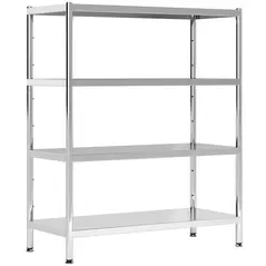 HOMCOM 4-Tier Bakers Rack with Storage, Stainless Steel Microwave Stand with Adjustable Shelves for Small Spaces, Kitchen Storage Unit for Spices, Pots and Pans, Silver Tone - 1