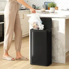 HOMCOM 45L Kitchen Sensor Bin - Black - 2