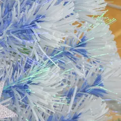 HOMCOM 4FT Artificial Fibre Optic Christmas Tree Seasonal Decoration w/ LED Lights Pre-Lit Easy Store White Blue - 8