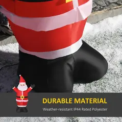HOMCOM 4ft Inflatable Christmas Santa Claus Xmas Decoration 1 LED Holiday Air Blown Yard Outdoor Décor - 5