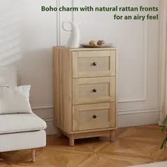 HOMCOM 40 cm Drawer Chest of Drawers with 3 Drawer - Oak - 5