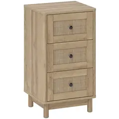 HOMCOM 40 cm Drawer Chest of Drawers with 3 Drawer - Oak - 1