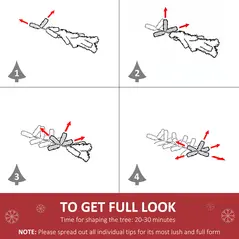 HOMCOM 4FT Pre-Lit Fibre Optic Artificial Christmas Tree Holiday Xmas Décor with Tree Topper Multi-Colour - 7