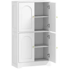 HOMCOM 4-Door Kitchen Storage Cabinet with Adjustable Shelves - White - 1