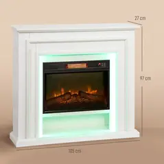 HOMCOM 4777 BTU Multicolour LED Electric Fireplace - White - 3