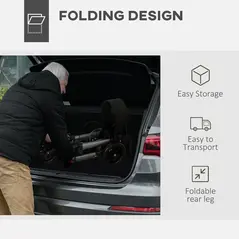 HOMCOM 4 Wheel Rollator with Seat and Back, Folding Mobility Walker with Carry Bag, Adjustable Height, Dual Brakes, Cane Holder, Lightweight Aluminium Walking Frame for Seniors and Disabled, Silver - 4