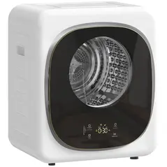 HOMCOM 4kg Vented Tumble Dryer, 800W Compact Freestanding Front Tumble Dryer with 5 Drying Mode, Smart Sensor, Timer and Stainless Steel Tub, Wall-Mounted Portable Small Clothes Drying Machine, White - 1