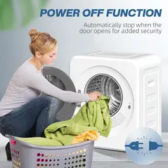 HOMCOM 4kg Vented Tumble Dryer, 800W Compact Freestanding Front Tumble Dryer with Stainless Steel Tub and Customisable Timer, Wall-Mounted Portable Small Clothes Drying Machine, White - 7