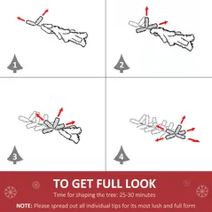 HOMCOM 5.5FT Artificial Snow Dipped Christmas Tree Xmas Pencil Tree Holiday Home Indoor Decoration with Foldable Black Stand, Green - 5