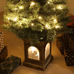 HOMCOM 4ft Artificial Christmas Tree with 80 Warm White LED Lights, 8 Modes and Remote, Realistic Xmas Tree with Square Stand for Party Decoration, Green - 9