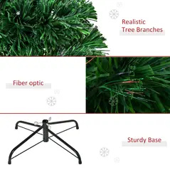 HOMCOM 4FT Pre-Lit Fibre Optic Artificial Christmas Tree Holiday Xmas Décor with Tree Topper Multi-Colour - 8