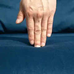 HOMCOM 4-in-1 Velvet-Feel Double Sofa Bed, with Pillows - Blue - 8