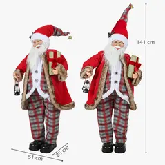 HOMCOM 4'6" Animated Santa Claus Figure, with Sound - Red - 3