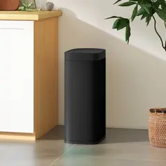 HOMCOM 50L Sensor Bin, Automatic Kitchen Bin, Manual Override, Battery Operated, Inner-Bucket-Free, for Kitchen, Bedroom, Black - 9