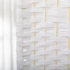 HOMCOM 4 Panel Folding Room Divider, Privacy Screen, Freestanding Paravent Partition Separator for Living Room, Bedroom and Office, 160 x 170cm, White - 9