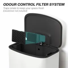 HOMCOM 50L Kitchen Bin with Soft-Close Lid and Stay-Open Function, Stainless Steel Pedal Bin with Removable Inner Bucket, Carry Handle for Kitchen, Office, Home, Cream - 8