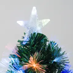 HOMCOM 4FT Multicoloured Artificial Christmas Tree w/ Fibre Optic Lights Pre-Lit Modes Metal Stand Star Holder Home Seasonal Decoration - 9